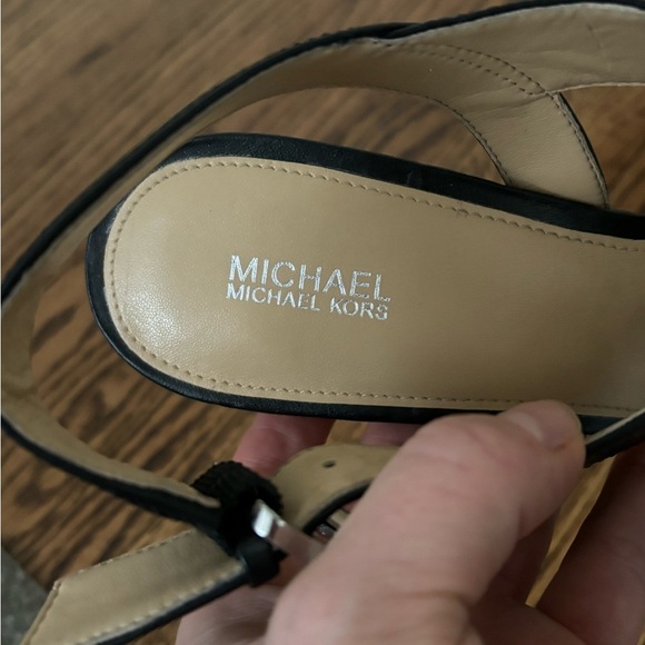 Michael Michael Kors | Black Stiletto Slingback Heels Open Toe Criss-Cross Sz 10 - Picture 3 of 7